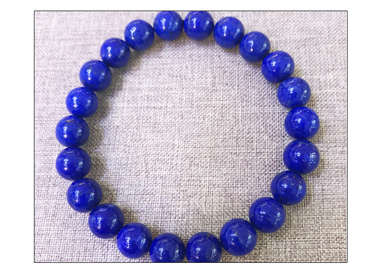 Braccialetto blu lapislazzuli con cristallo a cerchio singolo