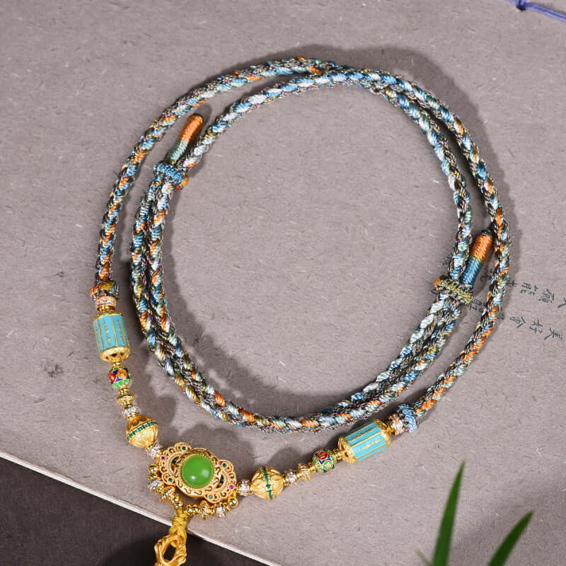 Zenhima Zakiram Thangka Necklace Hand-woven Pendant - ZENHIMA