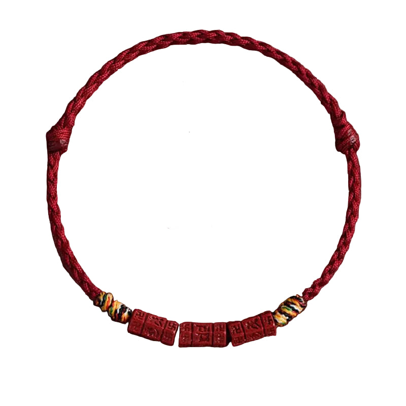 ZenHima Tibetan Om Mani Padme Hum Natural Cinnabar Bracelet / Anklet - ZENHIMA