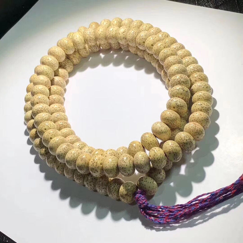 ZenHima Tibetan Natural Star Moon Bodhi 108 Golden Seed Apple-Shaped Buddhist Mala Beads - ZENHIMA