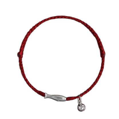 999 Fine Silver Lucky Koi Red String Bracelet & Anklet