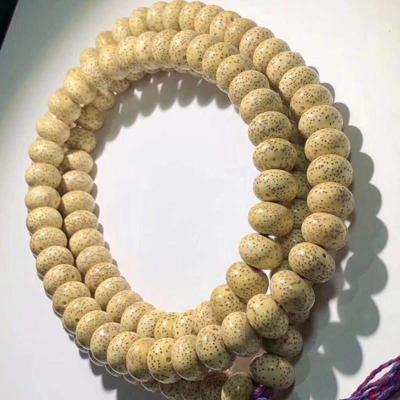 ZenHima Tibetan Natural Star Moon Bodhi 108 Golden Seed Apple-Shaped Buddhist Mala Beads - ZENHIMA