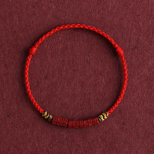 ZenHima Tibetan Om Mani Padme Hum Natural Cinnabar Bracelet / Anklet - ZENHIMA