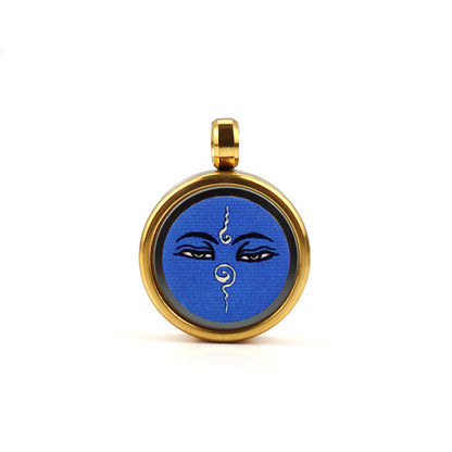 Tibetan Style 1.5cm Stainless Steel Mini Small Thangka - God of Wealth Thangka Gawu Box Pendant - ZENHIMA