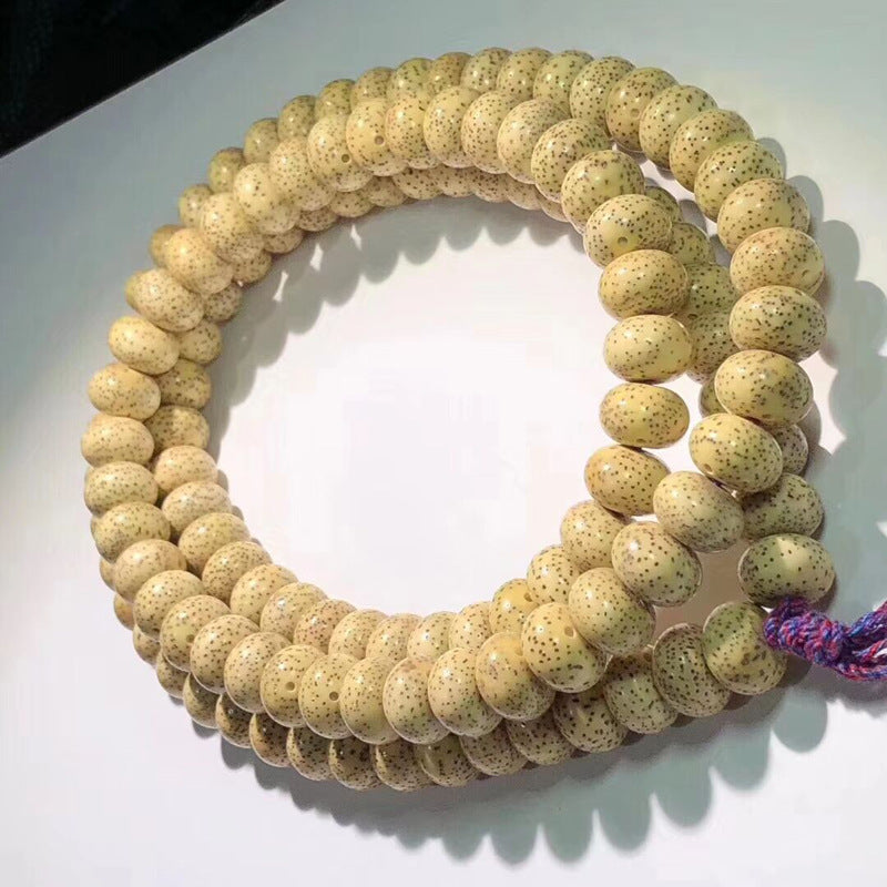 ZenHima Tibetan Natural Star Moon Bodhi 108 Golden Seed Apple-Shaped Buddhist Mala Beads - ZENHIMA