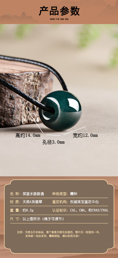 ZenHima Natural Deep Blue Jadeite Lu Lu Tong Pendant - ZENHIMA