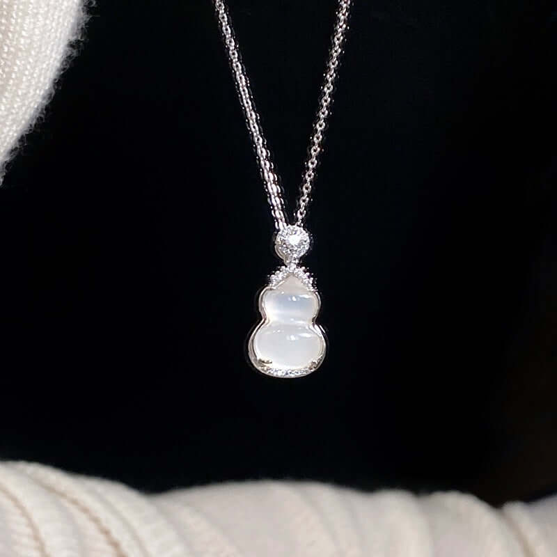 ZenHima S925 Silver Icy Chalcedony Gourd Pendant Necklace - ZENHIMA