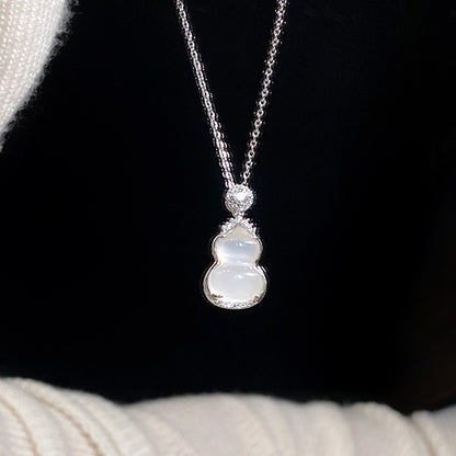 ZenHima S925 Silver Icy Chalcedony Gourd Pendant Necklace - ZENHIMA