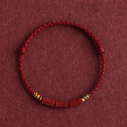 ZenHima Tibetan Om Mani Padme Hum Natural Cinnabar Bracelet / Anklet - ZENHIMA