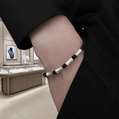 999 Fine Silver Bamboo Knot Bracelet for Luck & Success