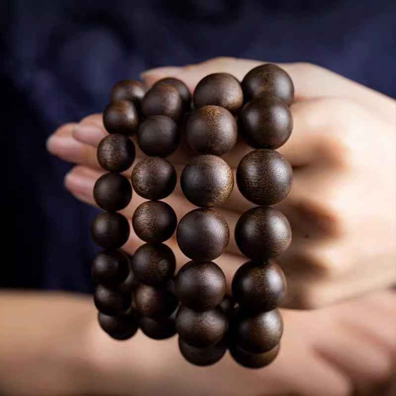 Premium Vietnamese Nha Trang Agarwood 108 Bead Mala Bracelet