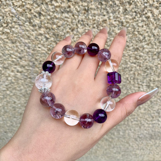 ZenHima Natural Amethyst Nine Purple Fire Bracelet - ZENHIMA