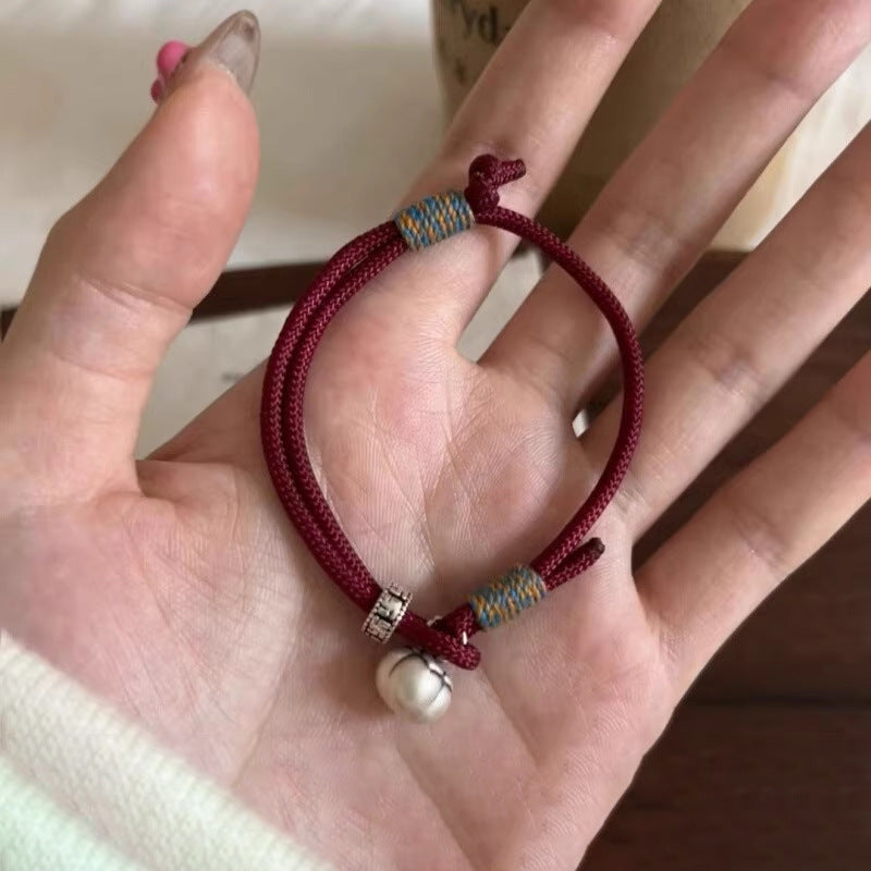 Adjustable 999 Sterling Silver Persimmon Blessing Red String Bracelet – Auspicious for Your Zodiac Year