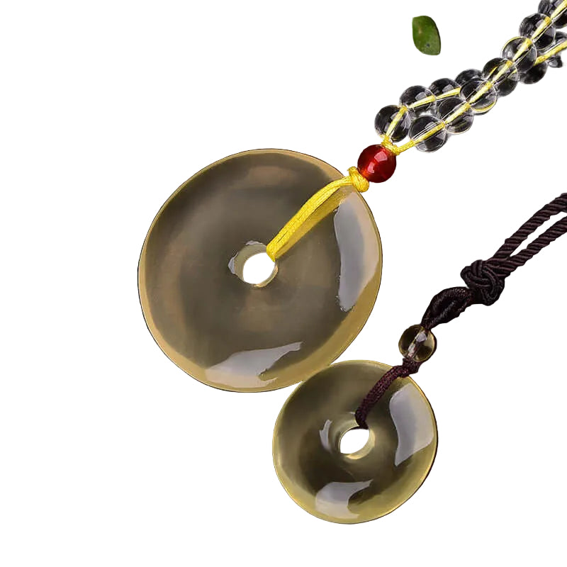 ZenHima Natural Yellow Crystal Peace Buckle Necklace – Unisex Pendant - ZENHIMA