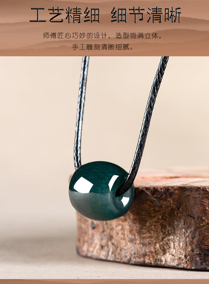 ZenHima Natural Deep Blue Jadeite Lu Lu Tong Pendant - ZENHIMA