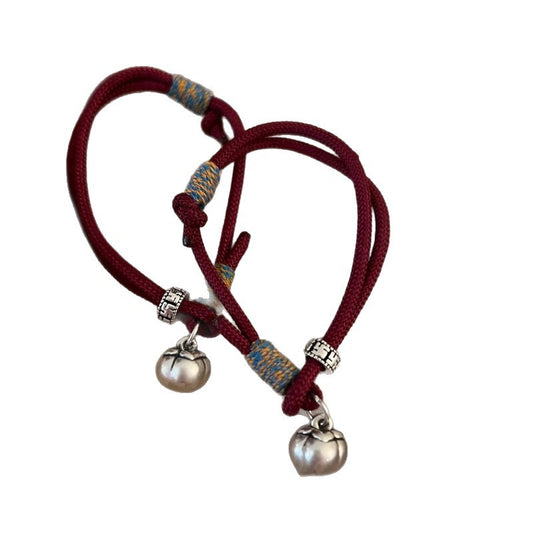 Adjustable 999 Sterling Silver Persimmon Blessing Red String Bracelet – Auspicious for Your Zodiac Year