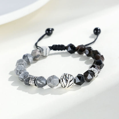 ZenHima 925 Silver & Black Obsidian Meditation Mala Bracelet – Spiritual Unisex Jewelry - ZENHIMA