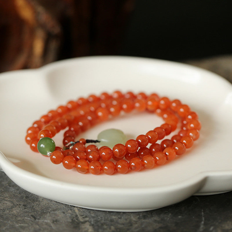 Nanhong Agate 6mm Cherry Red Multi-Layer Bracelet – Women’s 3-Turn Beaded Jewelry - ZENHIMA