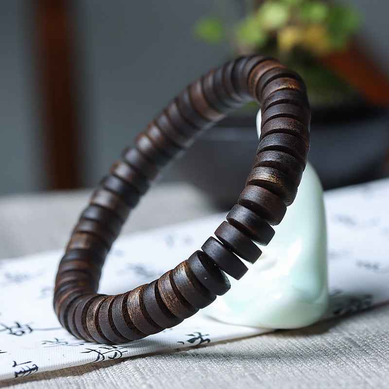 Premium Indonesian Agarwood Natural Slice Mala Bracelet