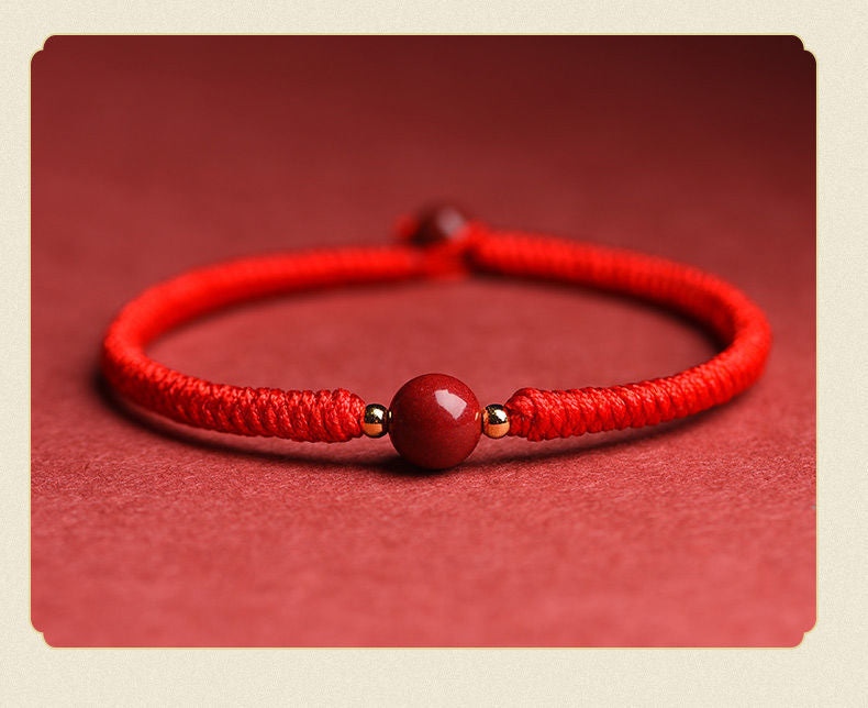 Cinnabar Couple Woven One Heart One Mind Red Rope Bracelet for Women