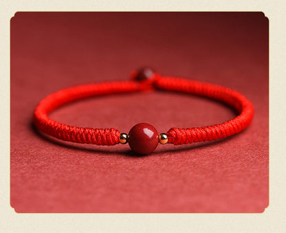 Cinnabar Couple Woven One Heart One Mind Red Rope Bracelet for Women