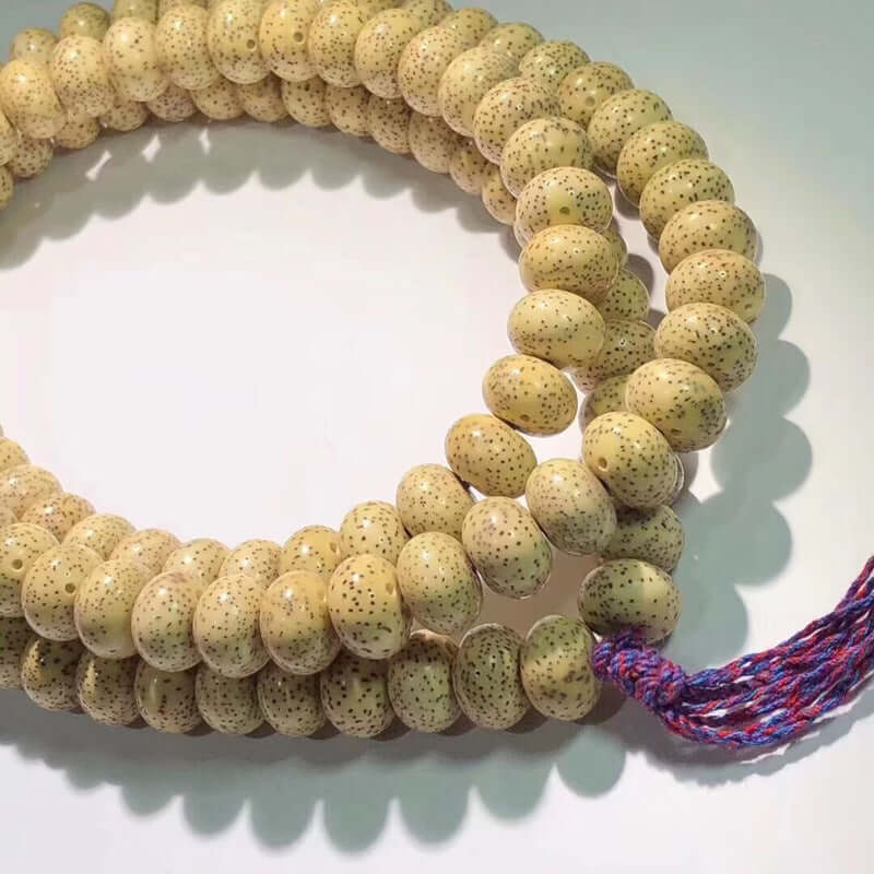 ZenHima Tibetan Natural Star Moon Bodhi 108 Golden Seed Apple-Shaped Buddhist Mala Beads - ZENHIMA