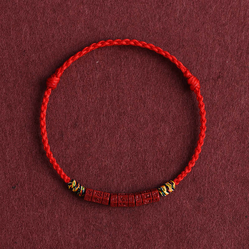 ZenHima Tibetan Om Mani Padme Hum Natural Cinnabar Bracelet / Anklet - ZENHIMA