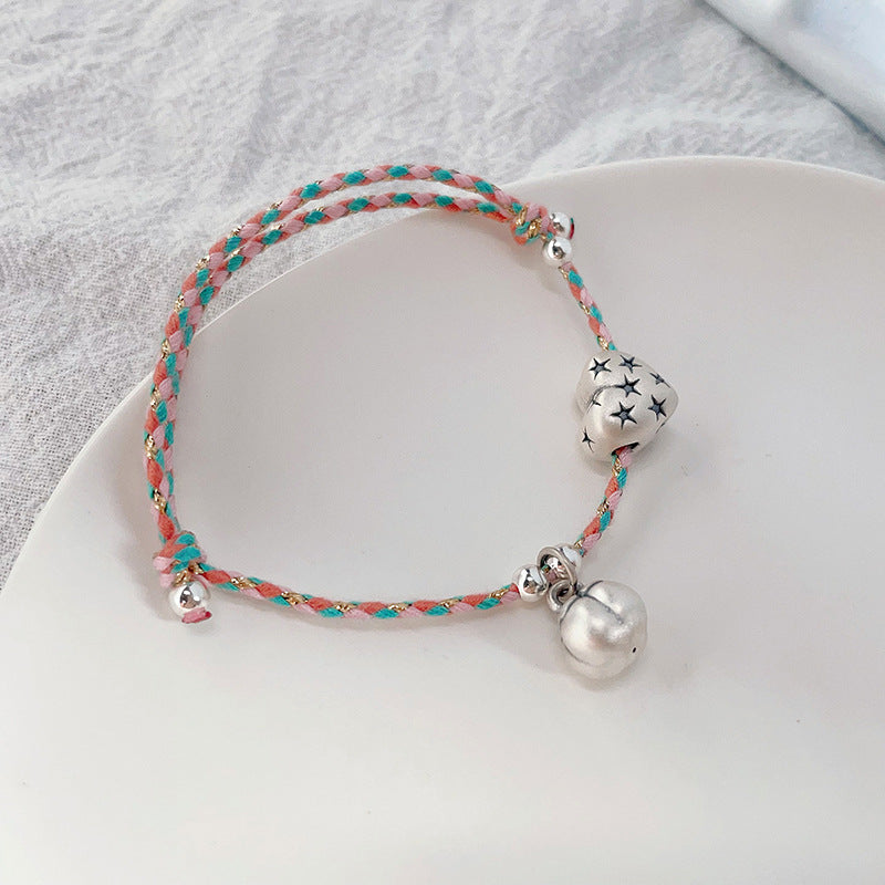 925 Silver Yuanbao, Heartfelt Persimmon, Little Persimmon, Lion Dance and Chinese Style Red String Bracelet