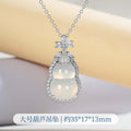 ZenHima Silver Inlaid Agate Fortune Pendant Necklace for Women - ZENHIMA