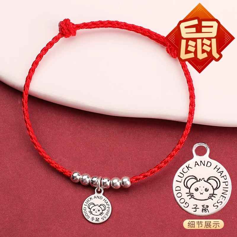 999 Fine Silver Snake Red String Bracelet for Babies & Kids