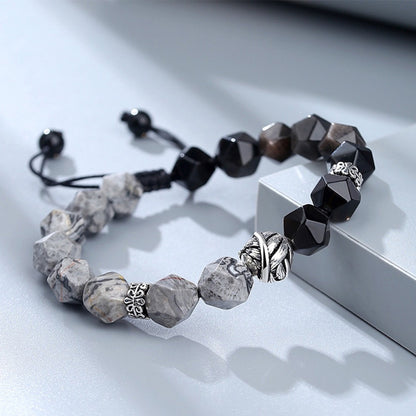 ZenHima 925 Silver & Black Obsidian Meditation Mala Bracelet – Spiritual Unisex Jewelry - ZENHIMA