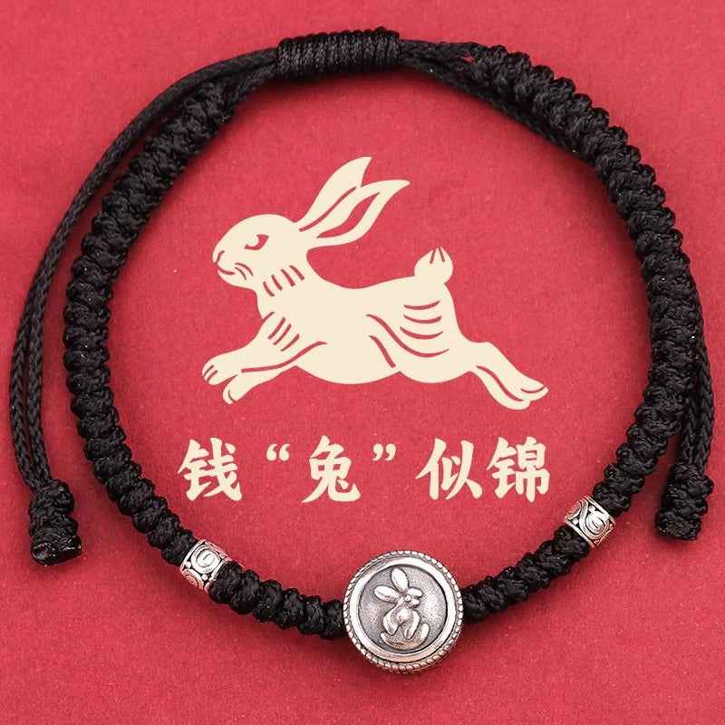 ZenHima Chinese Zodiac 925 Sterling Silver Red String Bracelet - Snake Year Blessing Bracelet